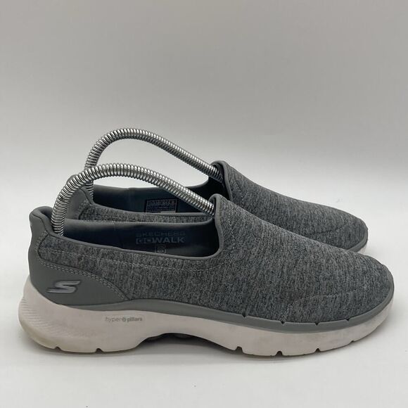 Womens Size 7.5 Skechers Go Walk 6 Grand Horizon Grey Slip On Walking Shoes - Picture 1 of 11